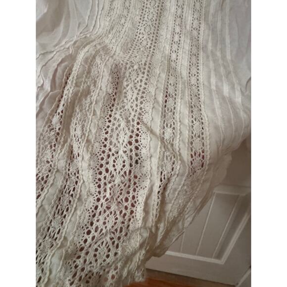 Lauren Ralph Lauren Open Lace Inset Pintuck Blouse NWT M - Picture 6 of 8